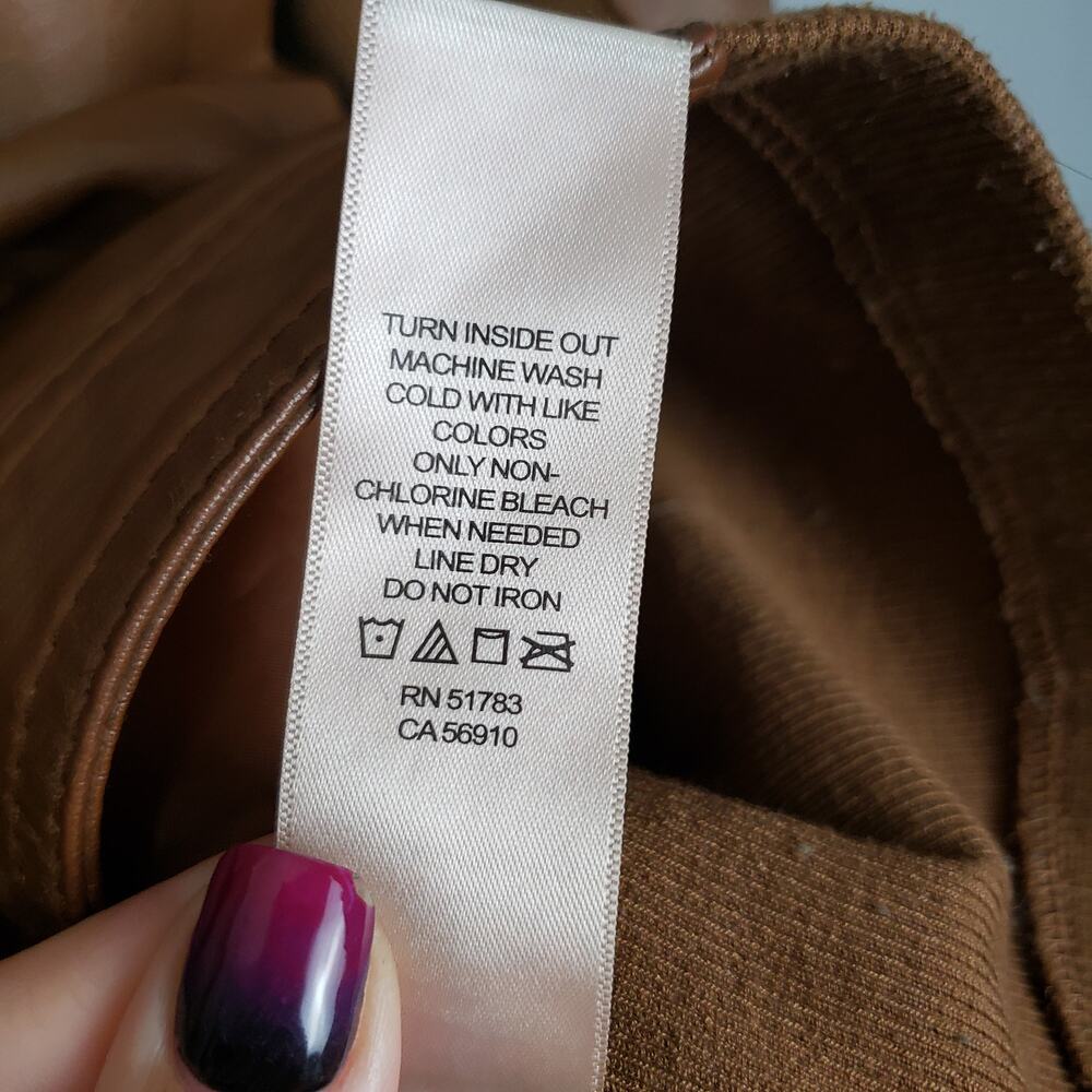 Maurices 4X Faux Leather Moto Jacket Carmel Brown Comfort Stretch Fall Staple - Picture 7 of 13